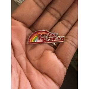 Vintage Reading Rainbow Enamel Pin Retro PBS Logo Lapel Pin Multi Color Silver